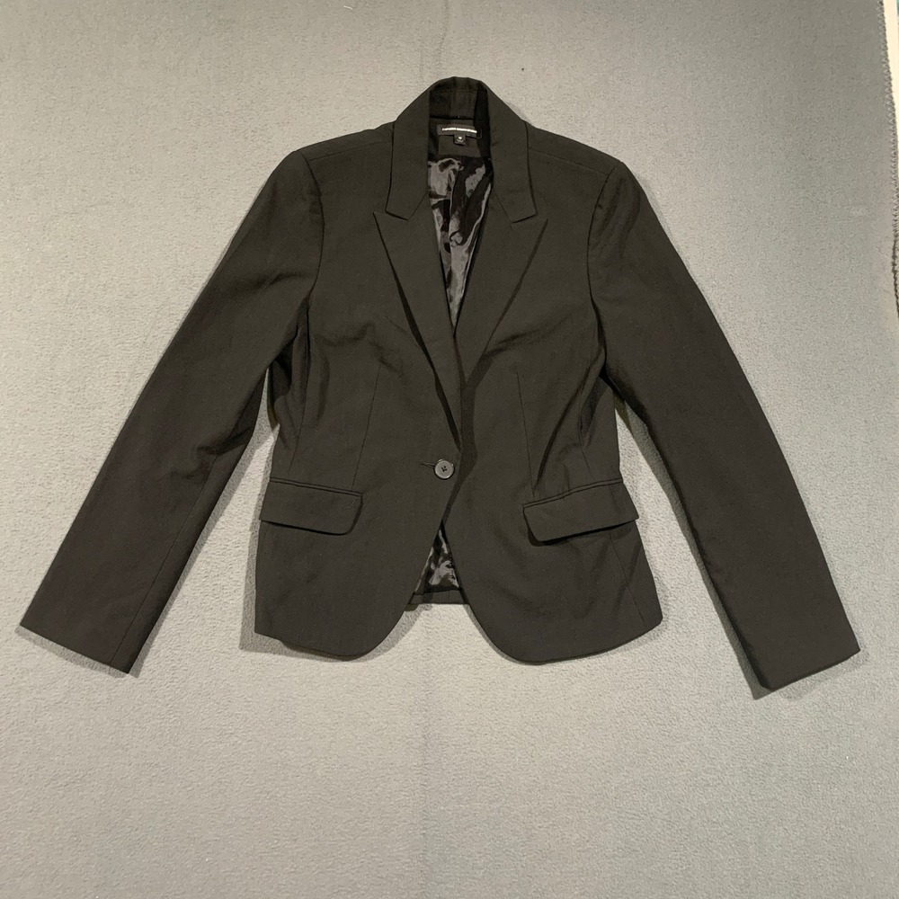 Express Design Studio Blazer Women 10 Black Single Button Professional Workwear